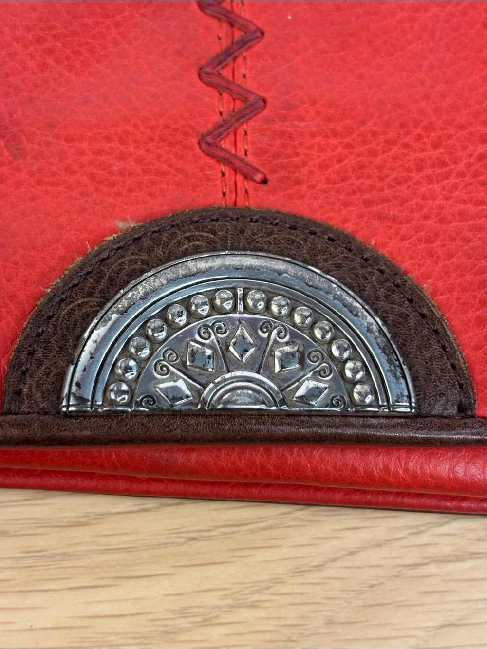 Brighton‎ Shiloh Africanz Red Leather Long Wallet.